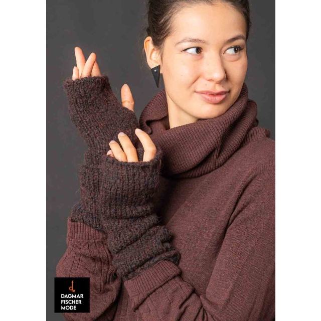 Grobstrick Handschuhe MIKI von studiob3 in pearl & smoke burgundy