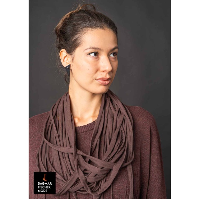 Voluminöse Halskette STRIPPO von studiob3 in black, pearl & smoke burgundy