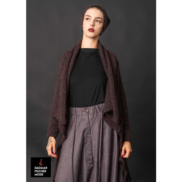 Weicher Cardigan ZISLAV von studiob3 in black, pearl & smoke burgundy