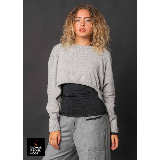 Kurzer Pullover CROLLY von studiob3 in black, pearl melange & burgundy