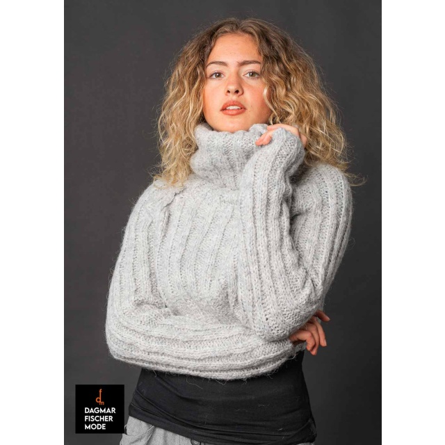 Kurzer Grobstrickpullover STAPPO von studiob3 in pearl & smoke burgundy