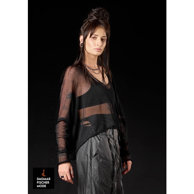 Thin cotton sweater SMUG by studiob3 in black & beige