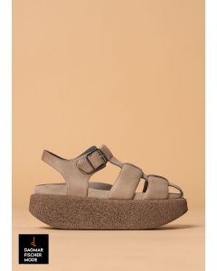 Sandals with wide straps by LOFINA in Gasoline malto / tortola