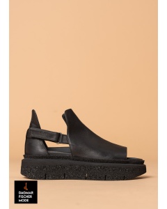 Half-open sandals by LOFINA in Gasoline nero / nero