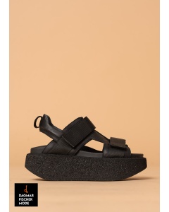 Sandals with heel by LOFINA in Gasoline nero / nero