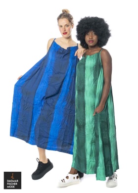 Long viscose dress by RUNDHOLZ DIP in blue print, green print & red print