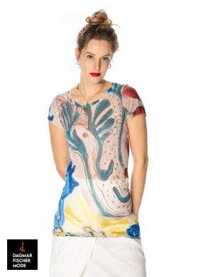 T-Shirt by RUNDHOLZ in multicolor bouquet & rose allover