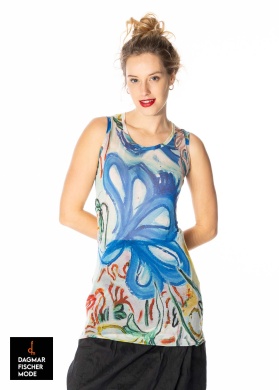 Top by RUNDHOLZ in multicolor bouquet & rose allover