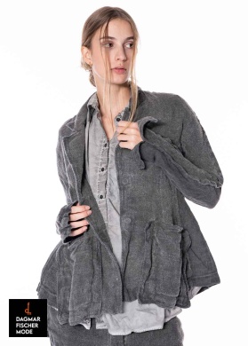Burlap jacket by RUNDHOLZ DIP in charcoal cloud & linen