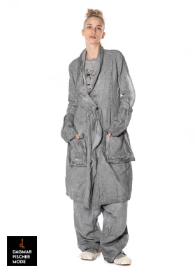 Long coat by RUNDHOLZ DIP in charcoal 70% cloud & charcoal 10% cloud