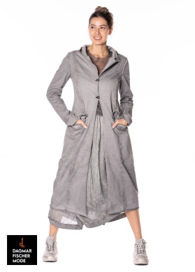 Long cotton jacket by RUNDHOLZ DIP in charcoal 70% cloud