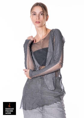 Long-sleeved mesh shirt by RUNDHOLZ DIP in charcoal cloud
