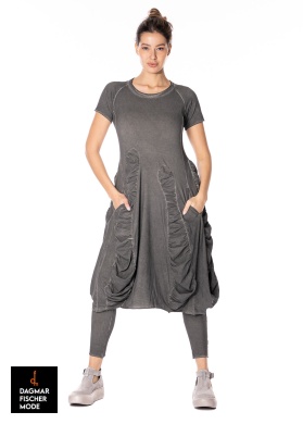 Long cotton dress by RUNDHOLZ DIP in charcoal cloud