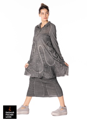 Shirt dress with ruffles by RUNDHOLZ DIP in charcoal cloud