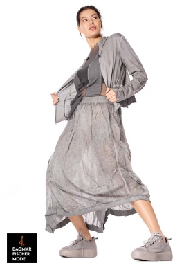 Semi-transparent skirt by RUNDHOLZ DIP in black & charcoal 70% cloud