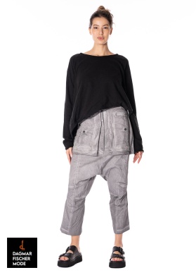 Eye-catching low crotch trousers by RUNDHOLZ DIP in charcoal 70% cloud