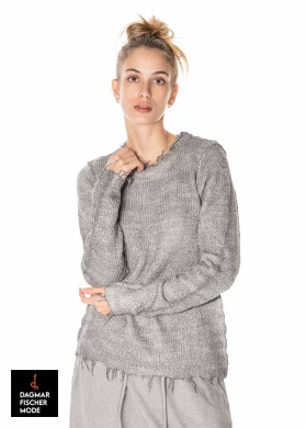 Oversized knitted pullover by RUNDHOLZ DIP in charcoal 70% cloud & charcoal 10% cloud