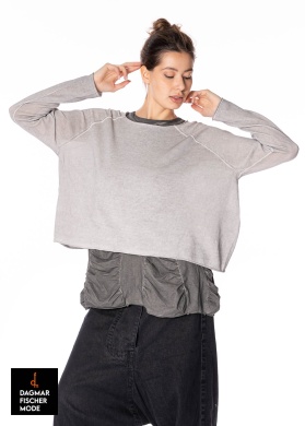 Oversized cotton pullover by RUNDHOLZ DIP in charcoal cloud & charcoal 10% cloud