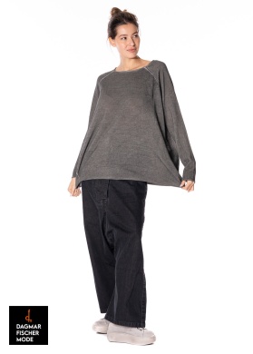 Oversized tunic with raglan sleeves by RUNDHOLZ DIP in charcoal cloud & charcoal 10% cloud