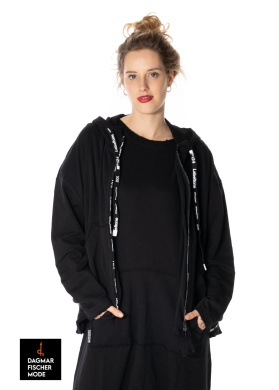 Casual oversize cotton jacket by RUNDHOLZ BLACK LABEL in black & chili