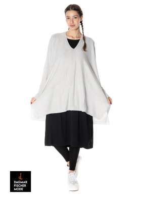 Knitted tunic by RUNDHOLZ BLACK LABEL in black, grey & chili