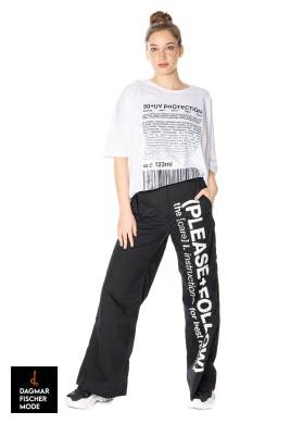 Wide baggy trousers by RUNDHOLZ BLACK LABEL in black print