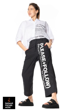 Casual 7/8 trousers with print by RUNDHOLZ BLACK LABEL in black print
