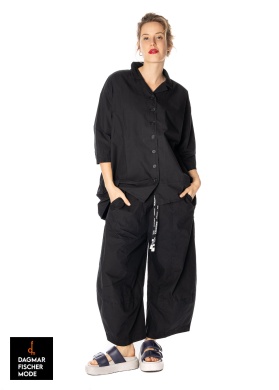 Wide oversize blouse by RUNDHOLZ BLACK LABEL in black & azur