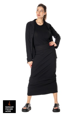 Long pencil skirt by RUNDHOLZ BLACK LABEL in black & azur