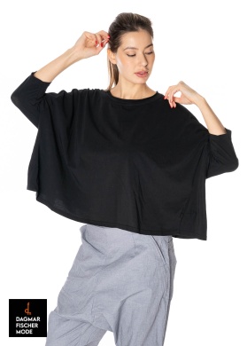 Short oversize shirt by RUNDHOLZ BLACK LABEL in black & grey