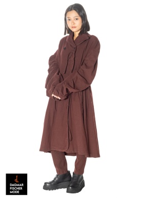 Long oversize coat by RUNDHOLZ in black & rust