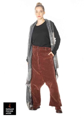Casual velvet trousers by RUNDHOLZ in rust & espresso