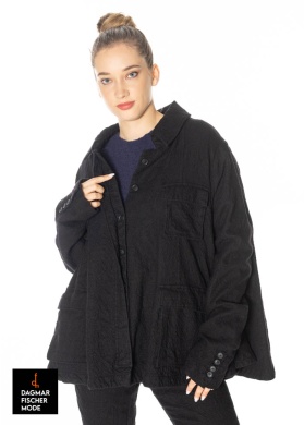 Oversize jacket made of virgin wool by RUNDHOLZ DIP in black