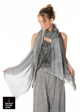 Long summer scarf by sanctamuerte in desert, grey storm & black