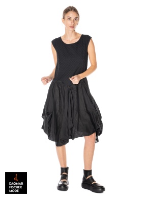 Summer dress with embroidered top by LURDES BERGADA in black