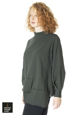 Cotton pullover by PHILOMENA CHRIST in black, blue & forest