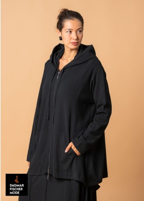 Strick-Kapuzenjacke von KHEI in black