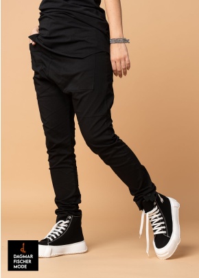 Elastische Tiefschritthose POCKET PANT von PLÜ in black