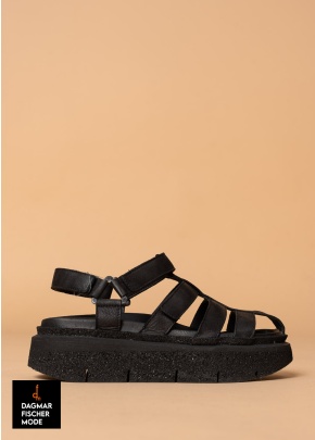 Leather sandals from SORT AARHUS in Gasoline nero / nero