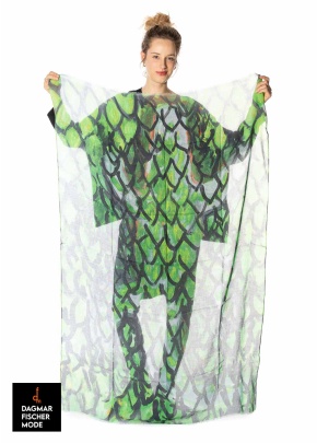 Schal mit Kunstdruck „Krokodil“ nach einem Werk von Bert Kirner