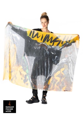 Schal mit Kunstdruck „Windhund“ nach einem Werk von Bert Kirner