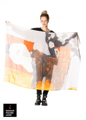 Schal mit Kunstdruck „Stierkampf“ nach einem Werk von Bert Kirner