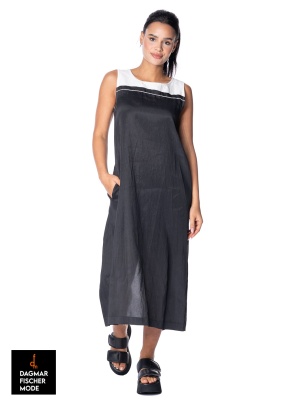 Ärmelloses Kleid von RUNDHOLZ in blk melange, enzian 10% & rose 10%