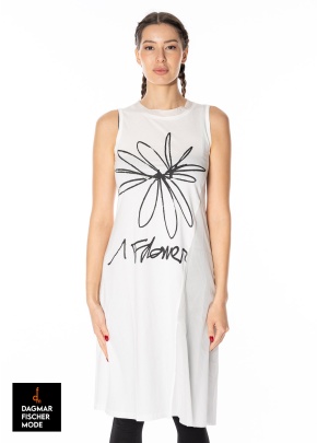 Schmales Kleid mit Flockprint von RUNDHOLZ DIP in charcoal 70% flock cloud & white print