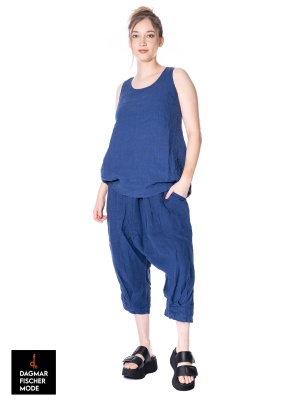 Leinentop von RUNDHOLZ BLACK LABEL in grey & azur