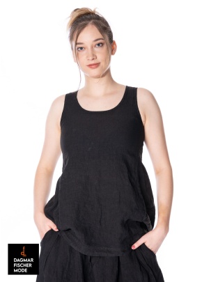 Linen top by RUNDHOLZ BLACK LABEL in black, grey & azur