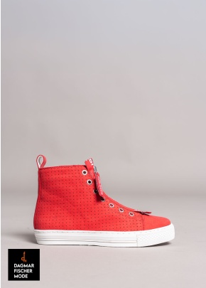 Hohe Sneaker mit Reißverschluss von RUNDHOLZ BLACK LABEL in chili