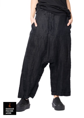 Tiefschritt Leinenhose von RUNDHOLZ in black