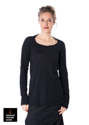 Tailliertes Langarmshirt von RUNDHOLZ in black