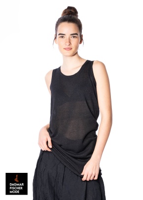 Langes Stricktop von RUNDHOLZ in black sparkle